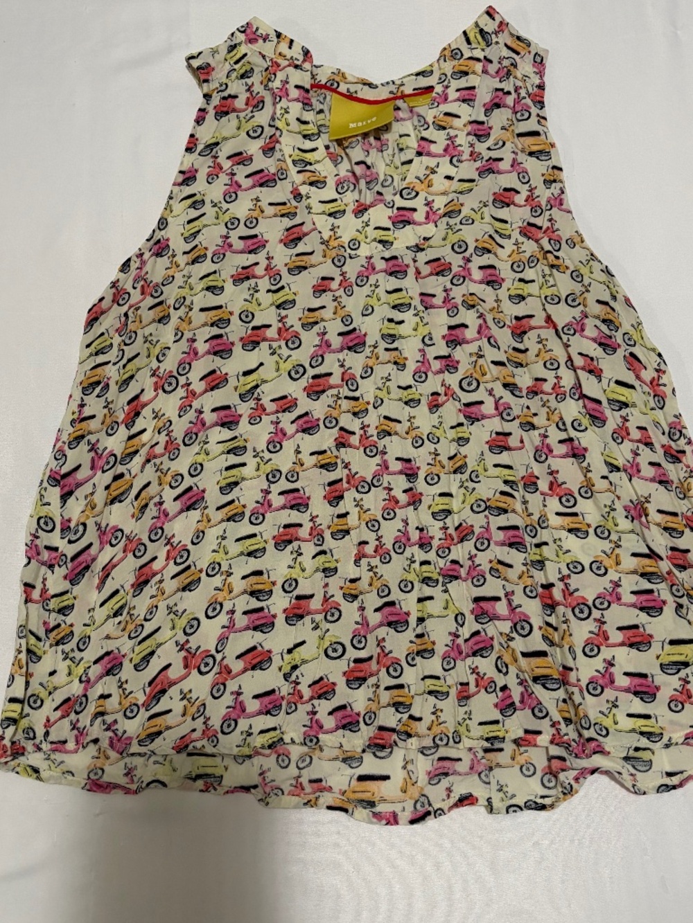 Maeve Anthropologie Vespa Moped Scooter Novelty Print Tank Top Size 2